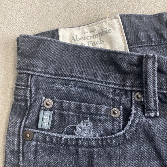 Abercrombie and Fitch Distressed Washed Black Grayish Men's Jeans Shorts Size 30 - Picture 4 of 9
